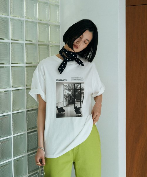 marjour(マージュール)/MONOCHROME PHOTO PRINT TEE/オフホワイト