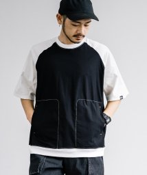 Rocky Monroe/Tシャツ 半袖 カットソー メンズ レディース オーバーサイズ ビッグシルエット ラグラン ルーズ リラックス ゆったり ストレッチ 布帛 サイドポケット クル/506081069