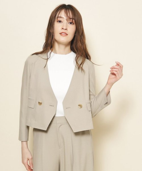 【洗える／裏地なし／清涼感／リネンライク】軽く羽織れる！こなれ感あるコンパクトジャケット 