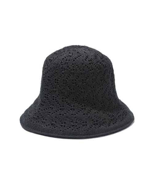 exrevo(エクレボ)/リバーシブル クロシェハット バケットハット クローシュ UV 無地 深め 涼しい  ハット  大きめ 軽い  シンプル レディース 帽子 トレンド 遮光 UV/ブラック
