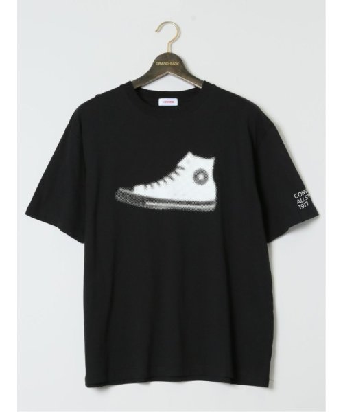 GRAND-BACK(グランバック)/【大きいサイズ】コンバース/CONVERSE シューズ クルーネック半袖Ｔシャツ メンズ Tシャツ カットソー カジュアル インナー トップス ギフト プレゼン/ブラック