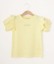 SHOO・LA・RUE(Kids) (シューラルーキッズ)/【110－140cm】異素材使いフリルパフ袖Tシャツ/ライトイエロー（030）