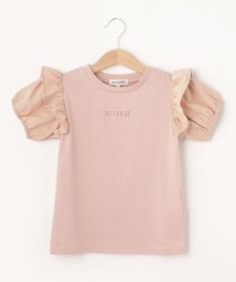 SHOO・LA・RUE(Kids) (シューラルーキッズ)/【110－140cm】異素材使いフリルパフ袖Tシャツ/ライトピンク（070）