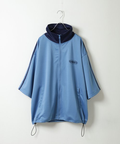 ZIP FIVE(ジップファイブ)/オーバーサイズ半袖トラックジャケット/ブルー