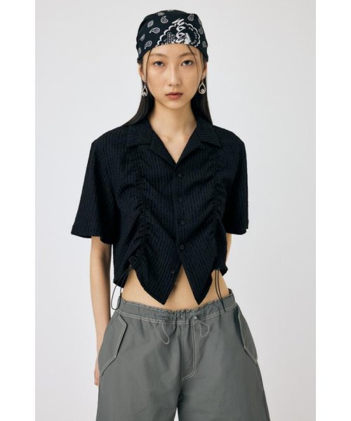 moussy(マウジー)/SUCKER CHECK SHIRT ブラウス/BLK