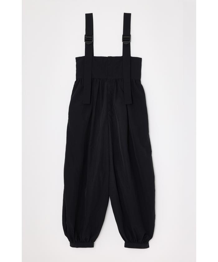バルーンヘムサスペンダーパンツ ブラック Balloon hem suspender pants