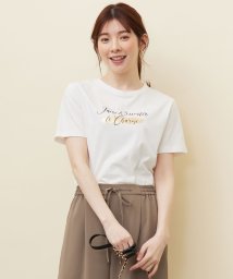 any SiS L(エニスィス（大きいサイズ）)/箔プリントロゴ Tシャツ/オフ×ロゴ