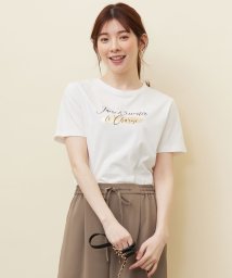 any SiS S(エニスィス（小さいサイズ）)/箔プリントロゴ Tシャツ/オフ×ロゴ