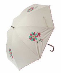Jocomomola(ホコモモラ)/【UV・晴雨兼用】フラワー刺繍スカラップデザイン長傘/アイボリー