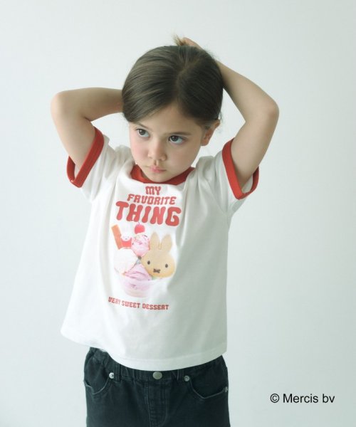 green label relaxing （Kids）(グリーンレーベルリラクシング（キッズ）)/＜miffy＞TJ EX リンガー コラボTシャツ 100cm－130cm/OFFWHITE