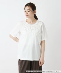 Leilian/異素材刺繍Ｔシャツ/506039113