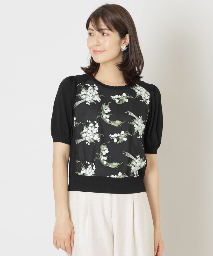 TO BE CHIC トゥービーシック (40) 総柄 花柄 ブラウス シャツ