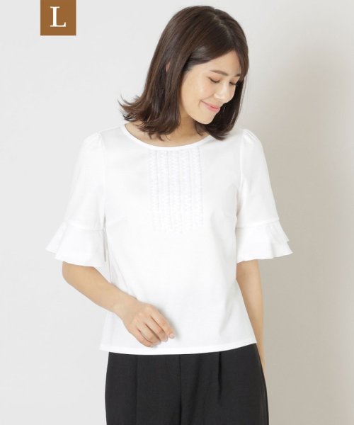 TO BE CHIC(L SIZE)(トゥービーシック Lサイズ)/【L】シルケットポンチ プルオーバーカットソー/オフホワイト