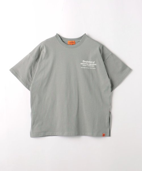 green label relaxing （Kids）(グリーンレーベルリラクシング（キッズ）)/【別注】＜UNIVERSAL OVERALL＞TJ EX ロゴプリント Tシャツ 140cm－160cm/LT.GRAY