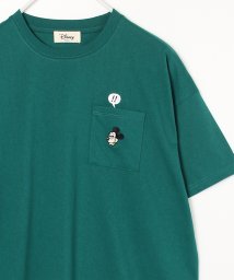 DISNEY(DISNEY)/【DISNEY/ディズニー】天竺ポケット付き刺繍 半袖ワイドTシャツ/グリーン
