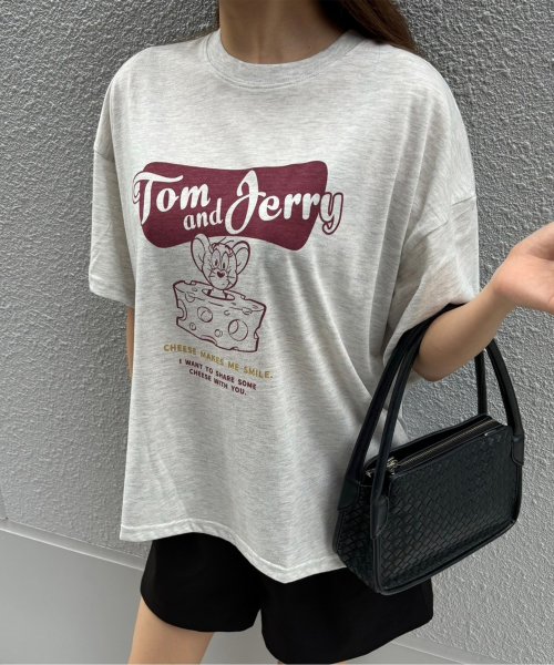 ALWAYS GOOD TIME NEW BASIC STORE(オールウェイグッドタイムニューベーシックストア)/【TOM & JERRY/トムとジェリー】天竺半袖クルーネックＴシャツ/杢グレー