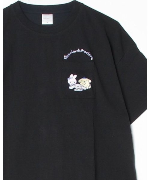 Sanrio characters(サンリオキャラクターズ)/【Sanrio/サンリオ】天竺クルーネック半袖Ｔシャツ/ブラック