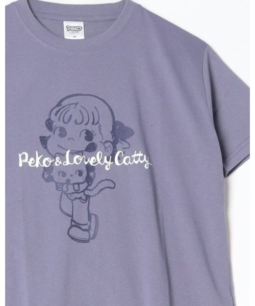 ALWAYS GOOD TIME NEW BASIC STORE(オールウェイグッドタイムニューベーシックストア)/【ペコちゃん/PEKO】天竺半袖クルーネックTシャツ/スモークパープル