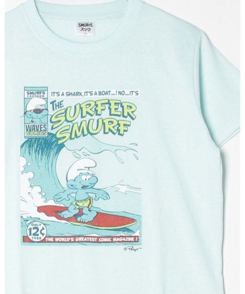 ALWAYS GOOD TIME NEW BASIC STORE(オールウェイグッドタイムニューベーシックストア)/【THE SMURFS/スマーフ】 天竺半袖BOX Tシャツ/44ベージュ系2