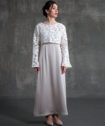 DRESS+(ドレス プラス)/ドレス ワンピース ボレロ セット 結婚式 披露宴/ベージュ