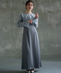 DRESS+(ドレス プラス)/ドレス ワンピース ボレロ セット 結婚式 披露宴/チャコールグレー