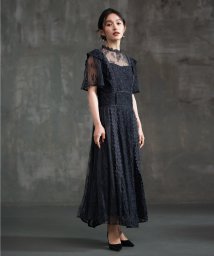 DRESS+/レースワンピース ロングフレアワンピース 総レース/506081254