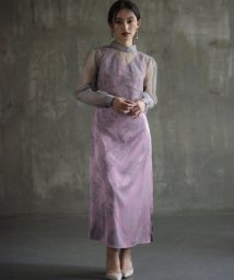 DRESS+(ドレス プラス)/ドレス セット 2way 結婚式 シアーブラウス/ピンク