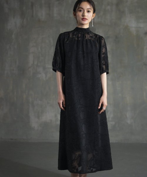 DRESS+(ドレス プラス)/ワンピース ジャガード ドレス 2way/ブラック