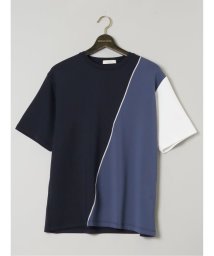 GRAND-BACK(グランバック)/【大きいサイズ】グランバック/GRAND－BACK シルキースムース切替 クルー半袖Ｔシャツ メンズ Tシャツ カットソー カジュアル インナー トップス ギフ/ネイビー