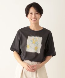 Afternoon Tea LIVING(アフタヌーンティー・リビング)/フラワーTシャツ/ミモザ/チャコールグレー