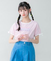 JENNI belle(ジェニィベル)/【WEB限定】防蚊グラデロゴショート丈Tシャツ/ピンク