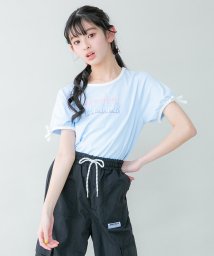 JENNI belle(ジェニィベル)/【WEB限定】防蚊グラデロゴショート丈Tシャツ/サックス