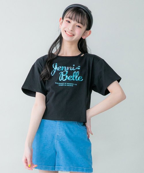 JENNI belle(ジェニィベル)/【WEB限定】防蚊ネックスリットTシャツ/ブラック