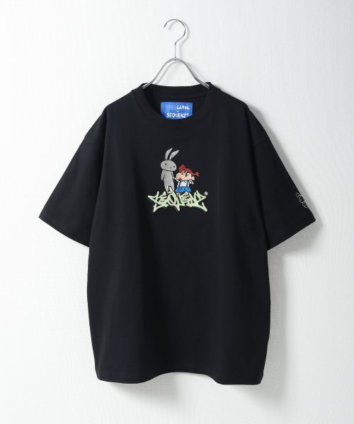 ZIP FIVE(ジップファイブ)/ネネちゃん刺繍Tシャツ/ブラック