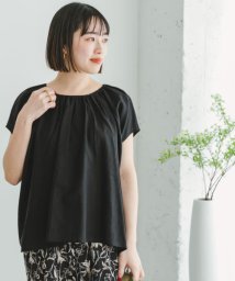 ITEMS URBANRESEARCH(アイテムズ アーバンリサーチ（レディース）)/『セットアップ対応』『洗濯可』リネンレーヨンギャザーブラウス/BLK