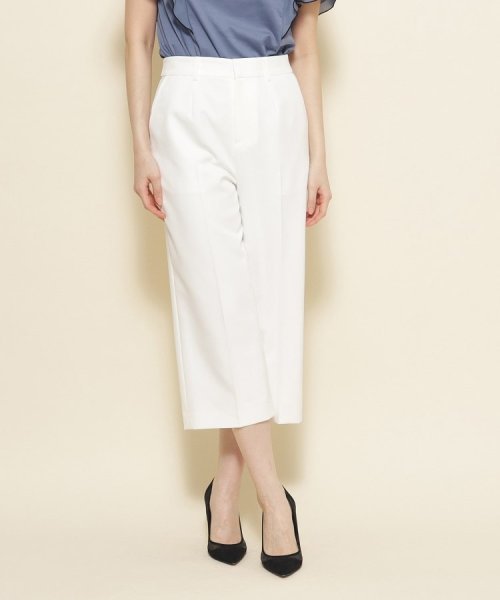 【洗える／シワになりにくい】履き心地◎センタープレス入りのセミワイドパンツ 