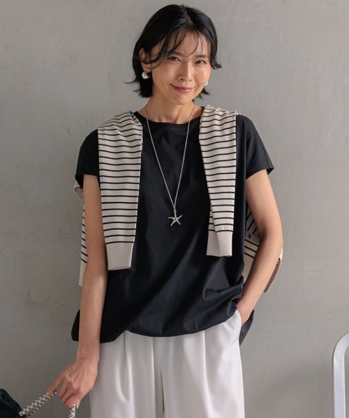 NIJYUSANKU（SMALL SIZE）(23区（小さいサイズ）)/【洗える】ALBINIコーコラン バルーン Tシャツ/ブラック系