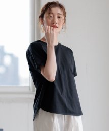 NIJYUSANKU（SMALL SIZE）(23区（小さいサイズ）)/【洗える】ALBINIコーコラン シャツテール Tシャツ/ブラック系