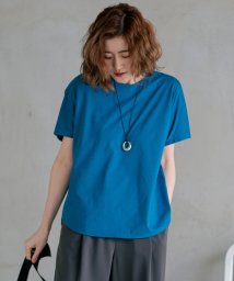 NIJYUSANKU（SMALL SIZE）(23区（小さいサイズ）)/【洗える】ALBINIコーコラン シャツテール Tシャツ/ブルー系