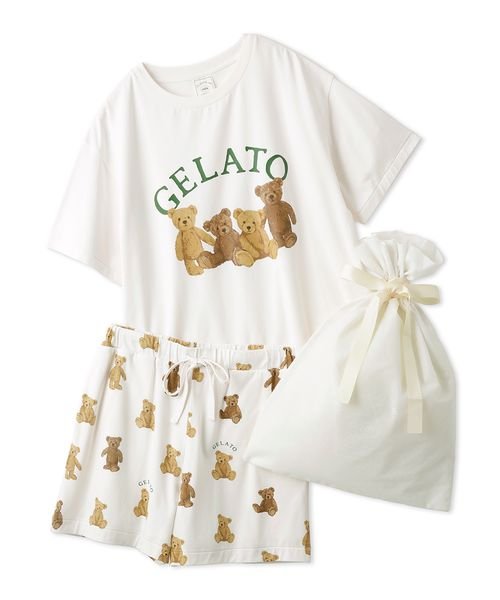 gelato pique(gelato pique)/【ラッピング済み】ベアワンポイントTシャツ＆ショートパンツSET/OWHT