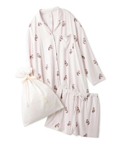 【ラッピング済み】CAT柄シャツ＆ショートパンツSET 予めご了承ください 5cm ラッピング済み 裾幅