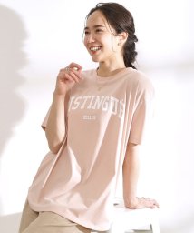 SHOO・LA・RUE　DRESKIP(シューラルー／ドレスキップ)/ひんやり UV マシンウォシャブル クルーネックロゴTシャツ/ピンク（071）