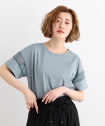 grove(グローブ)/【嬉しい多機能】COTTON USA 袖シアーTシャツ/ブルー（092）