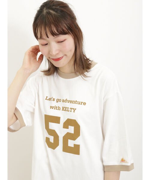 Samansa Mos2(サマンサ　モスモス)/【KELTY×Samansa Mos2】5分袖リンガーTシャツ/ベージュ