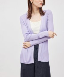 ROPE'(ロペ)/【WEB限定】Washable Silk Vネックリブロングカーデガン/ラベンダー（52）