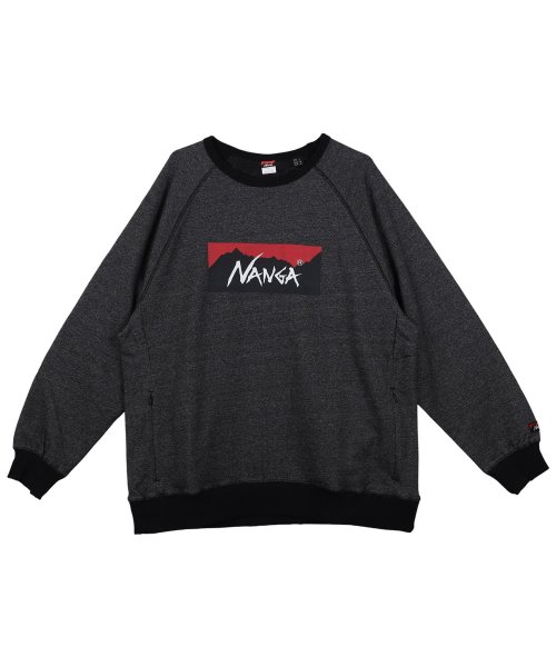 NANGA(ナンガ)/ NANGA ナンガ トレーナー スウェット エコ ハイブリット ボックスロゴ メンズ ECO HYBRID BOX LOGO SWEATSHIRT ホワイト /ブラック