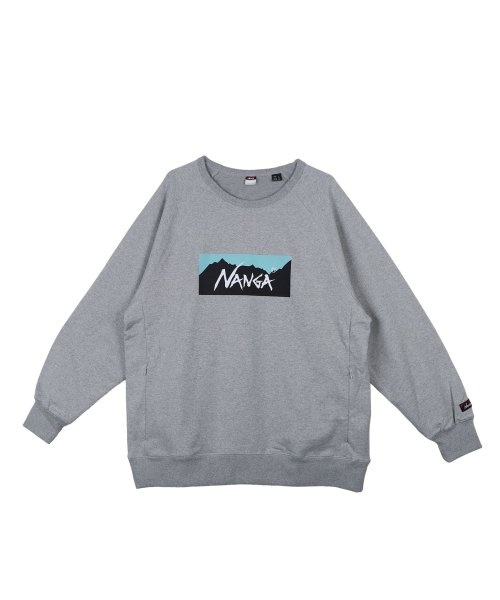 NANGA(ナンガ)/ NANGA ナンガ トレーナー スウェット エコ ハイブリット ボックスロゴ メンズ ECO HYBRID BOX LOGO SWEATSHIRT ホワイト /ライトグレー系1