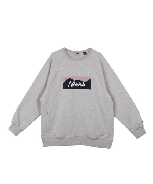 NANGA(ナンガ)/ NANGA ナンガ トレーナー スウェット エコ ハイブリット ボックスロゴ メンズ ECO HYBRID BOX LOGO SWEATSHIRT ホワイト /ライトベージュ