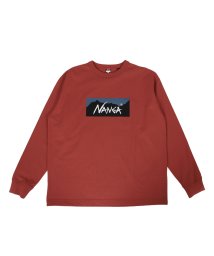 NANGA(ナンガ)/ NANGA ナンガ Tシャツ 長袖 ロンT エコ ハイブリッド ボックスロゴ メンズ ECO HYBRID BOX LOGO LS TEE ブラック ホワイト/オレンジ