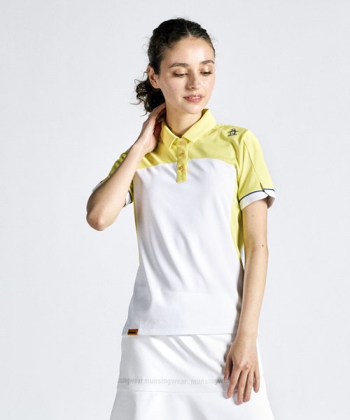 Munsingwear(マンシングウェア)/【ENVOY】SUNSCREENブロッキングデザインポロ衿半袖シャツ/イエロー